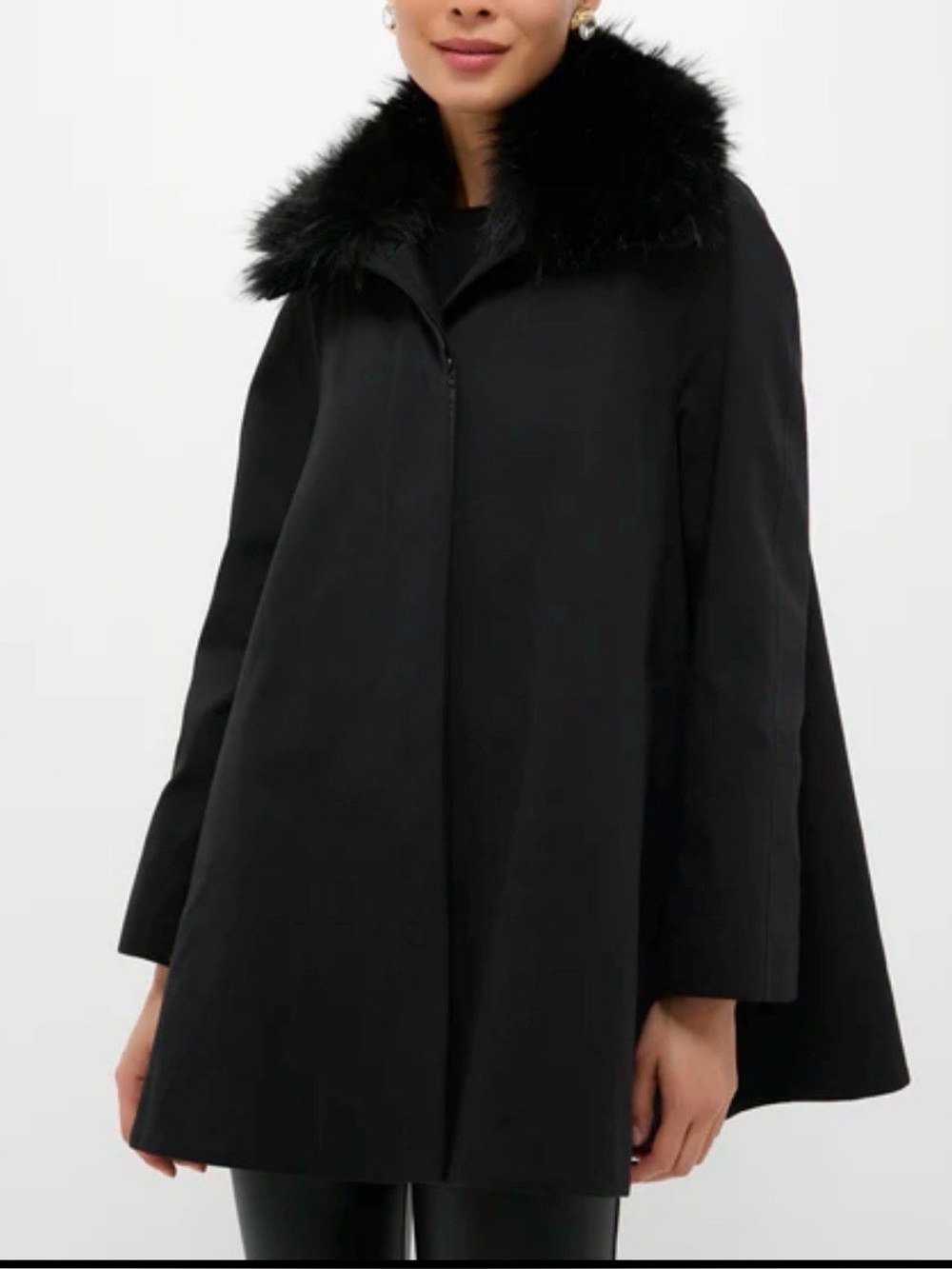 TUCKERNUCK NWT Fur Collar Cecile Swing Cape size M/L